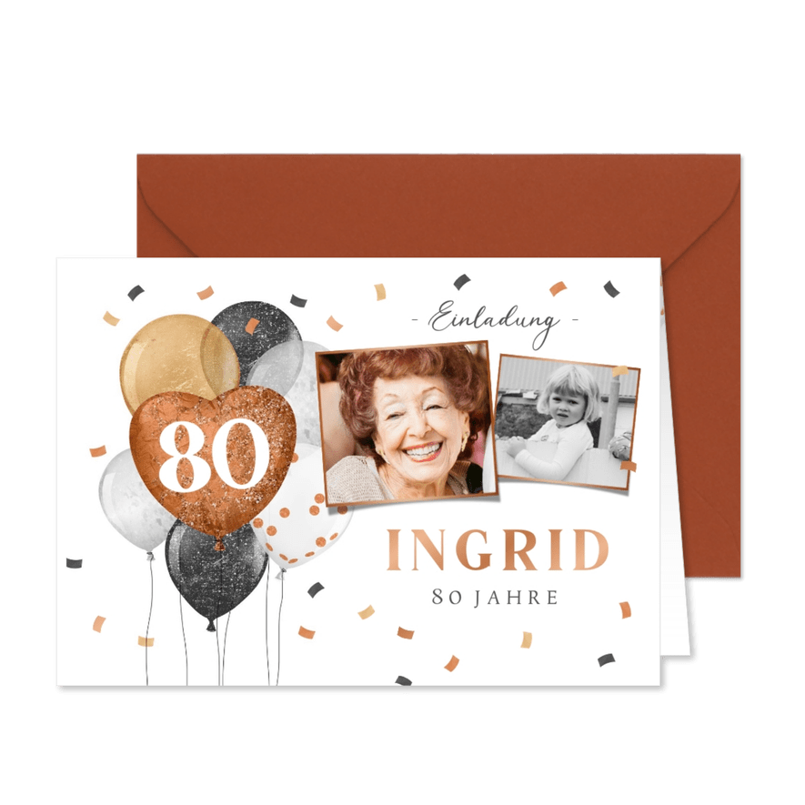 Einladung Geburtstagsfeier Fotos & Kupferdruck - Karteneindruck