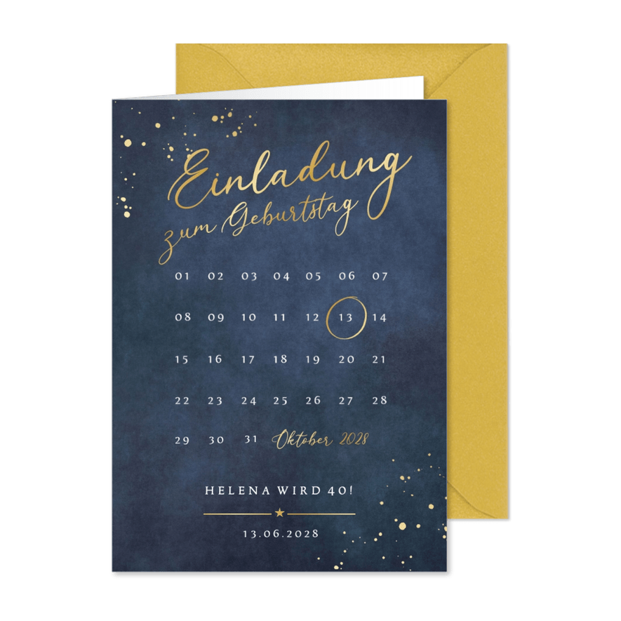 Einladung Geburtstagsfeier Kalender - Karteneindruck