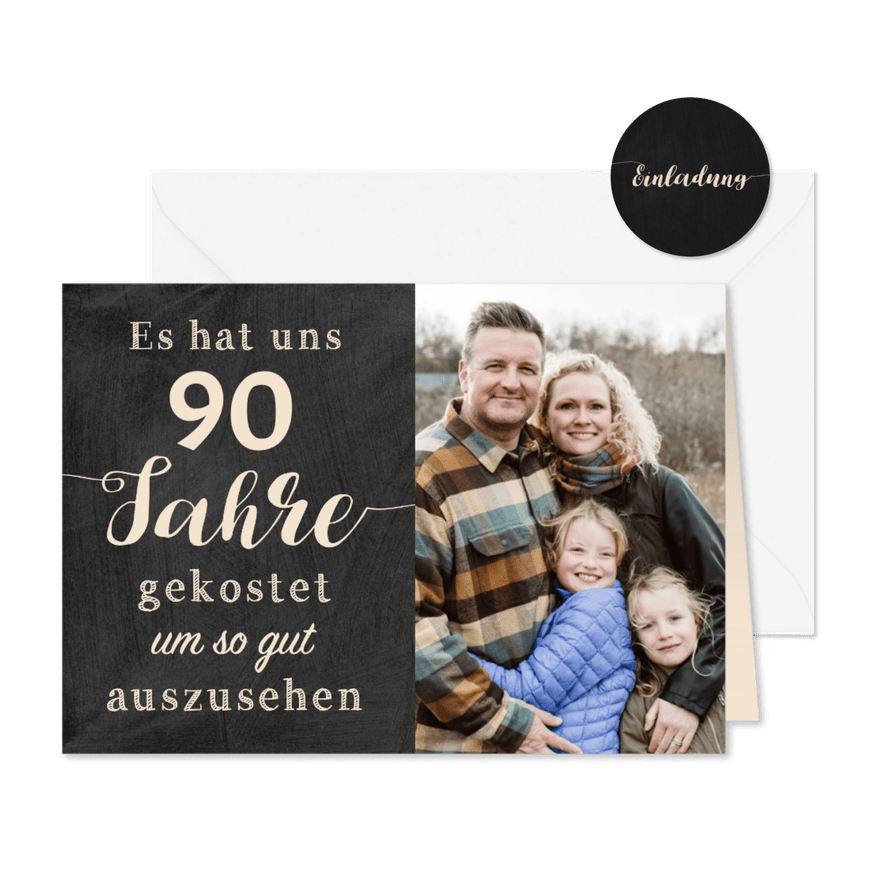 Einladung Gemeinsam Gut aussehen 90 - Karteneindruck
