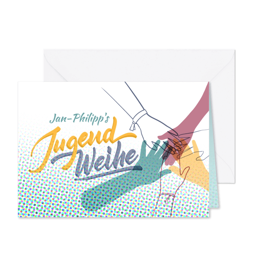 Einladung - Hände - Karteneindruck
