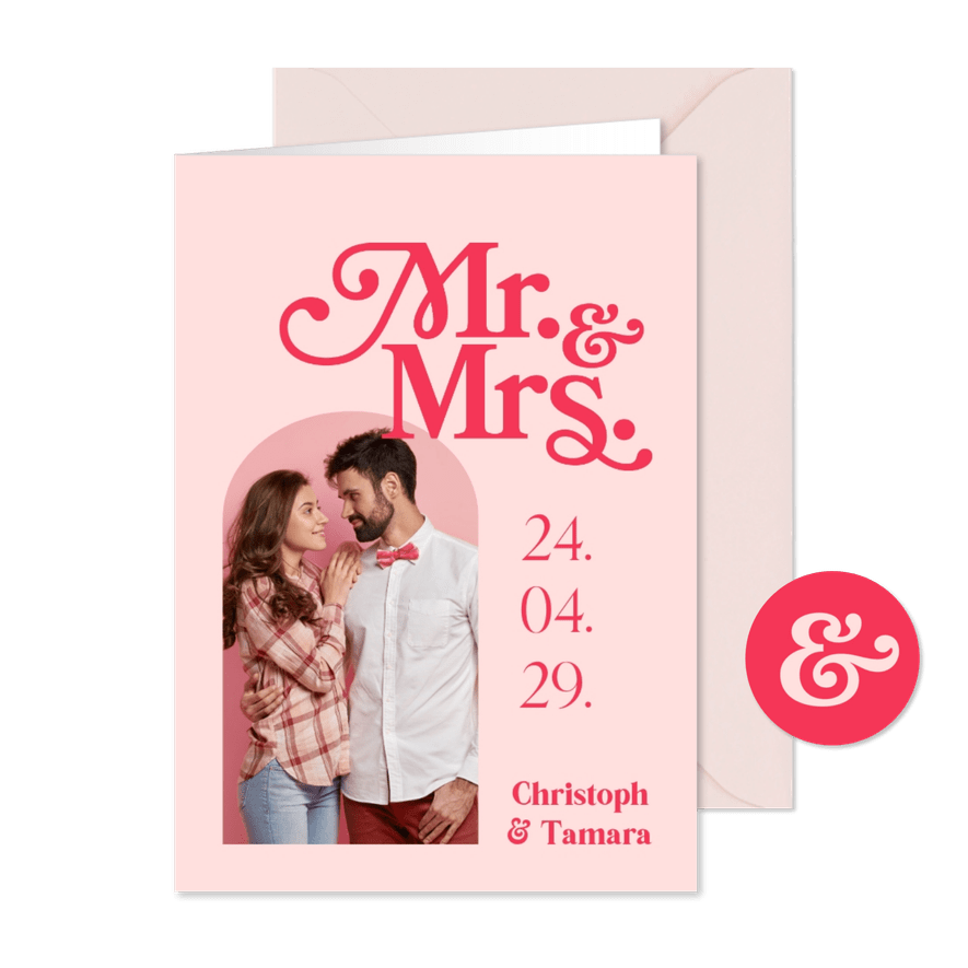 Einladung Hochzeit Retro-Optik - Karteneindruck