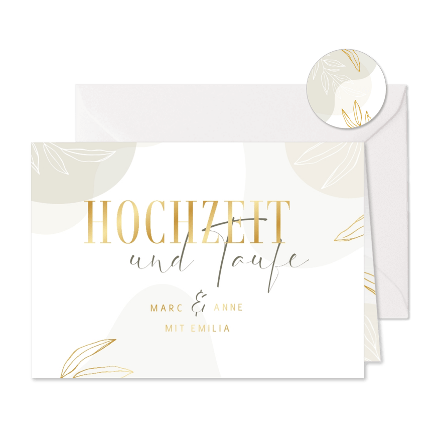 Einladung Hochzeit & Taufe elegant & abstrakt - Karteneindruck
