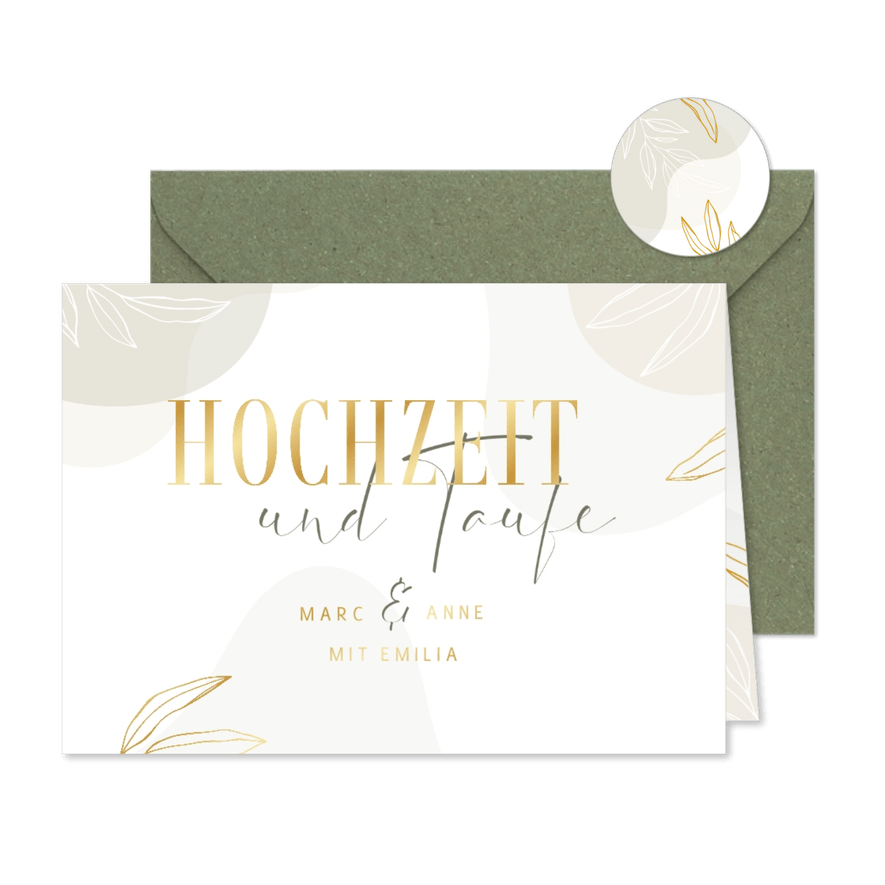 Einladung Hochzeit & Taufe elegant & abstrakt - Karteneindruck