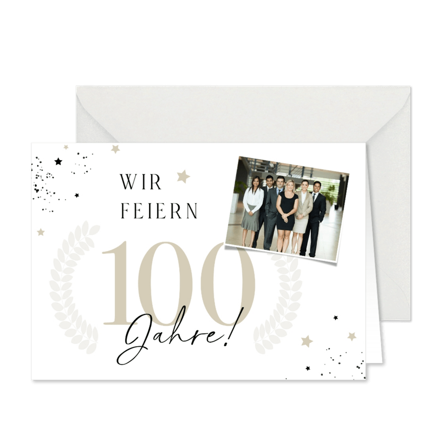 Einladung Jubiläumsfeier Firma 100 Jahre mit Foto - Kartenvorschau