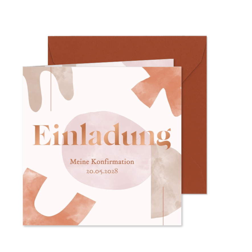 Einladung Konfirmation einzigartige Illustrationen & Kupfer - Karteneindruck
