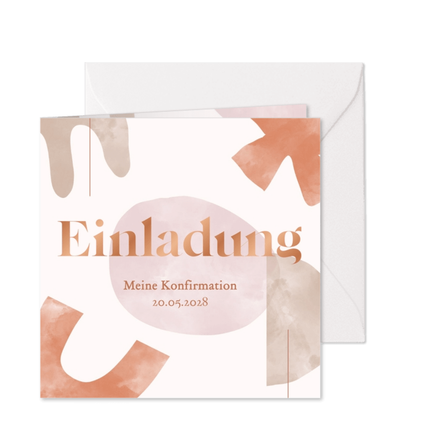 Einladung Konfirmation einzigartige Illustrationen & Kupfer - Karteneindruck
