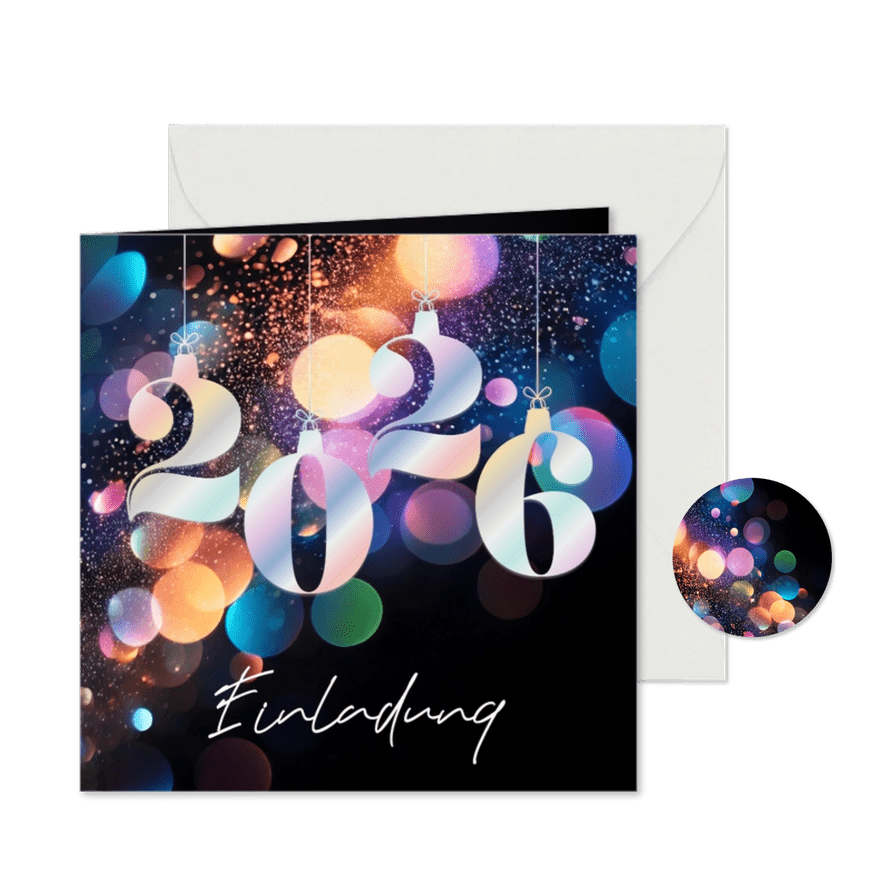 Einladung Neujahrsempfang 2026 abstrakt - Karteneindruck
