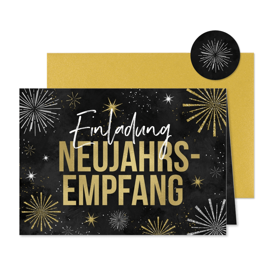 Einladung Neujahrsempfang Feuerwerk - Kartenvorschau