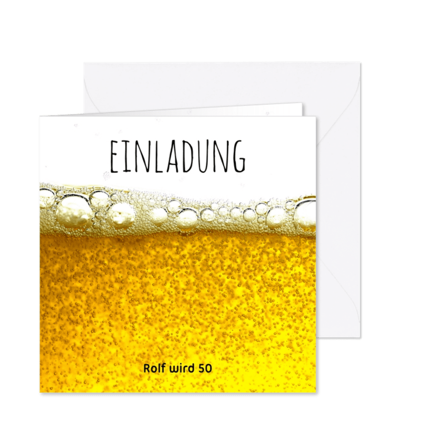 Einladung Prost mit Bier - Karteneindruck
