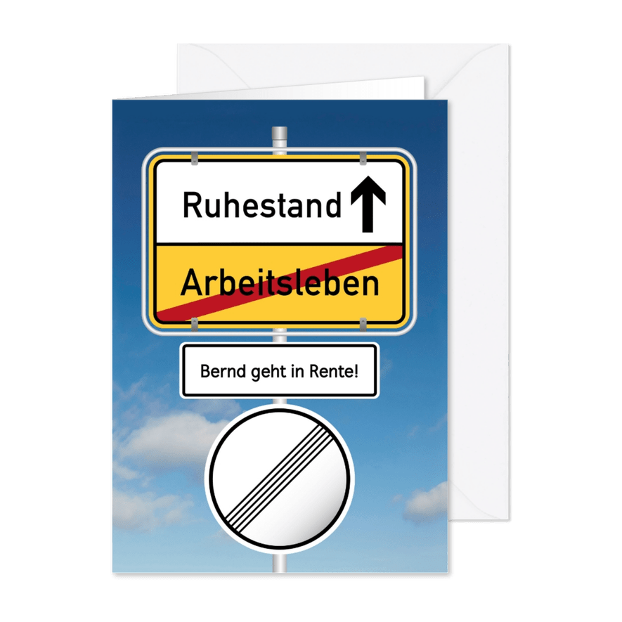 Einladung Ruhestand Ab in die Freiheit - Karteneindruck