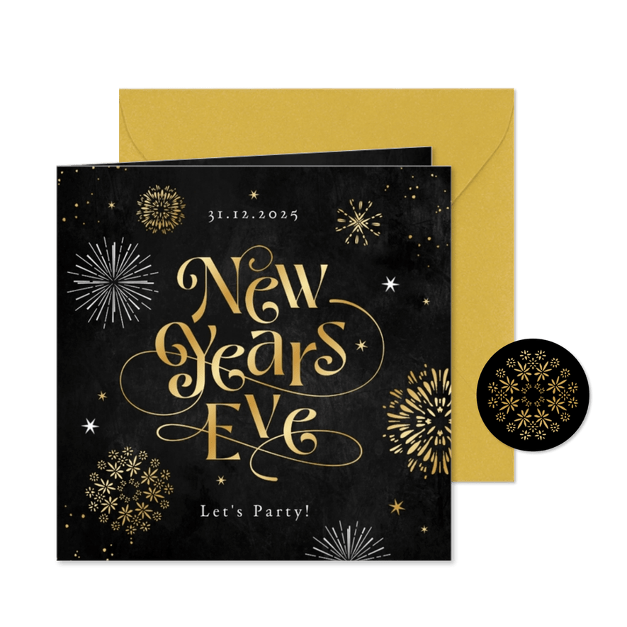 Einladung Silvester 'New years eve'  - Karteneindruck
