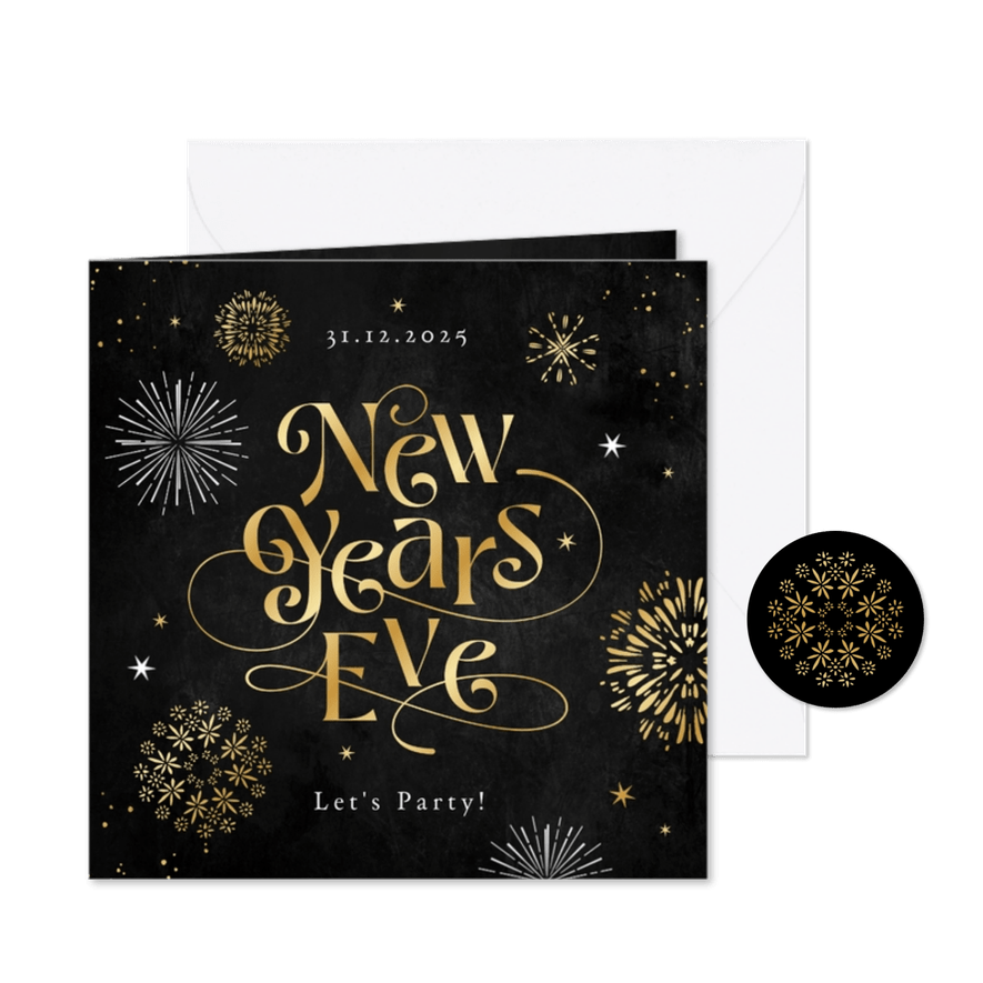 Einladung Silvester 'New years eve' - Karteneindruck