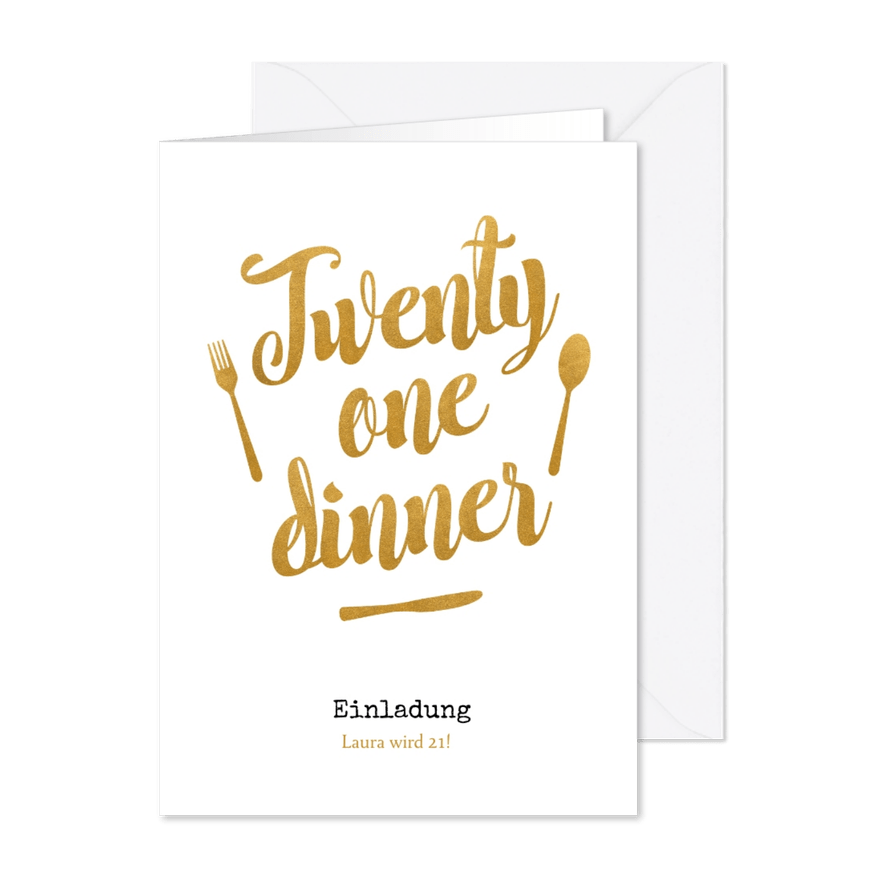 Einladung Twentyone Dinner - Karteneindruck