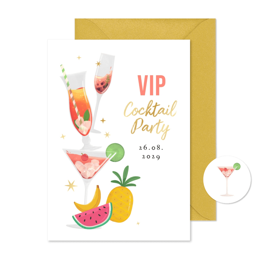 Einladung VIP-Cocktailparty - Karteneindruck