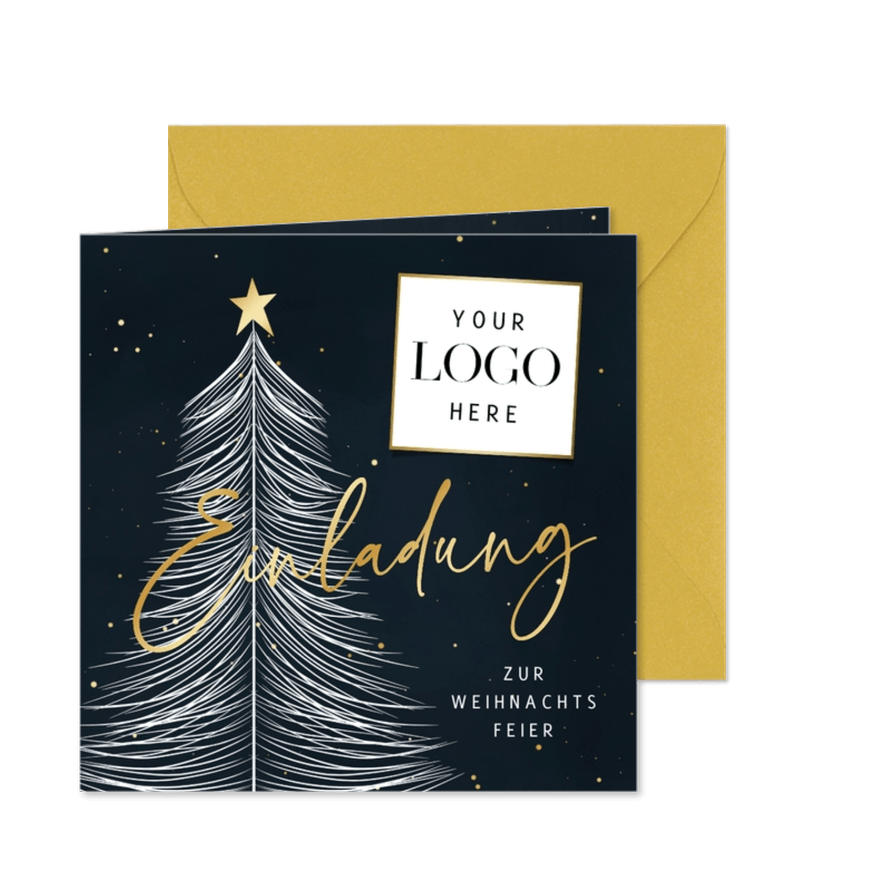 Einladung Weihnachtsfeier Weihnachtsbaum - Karteneindruck