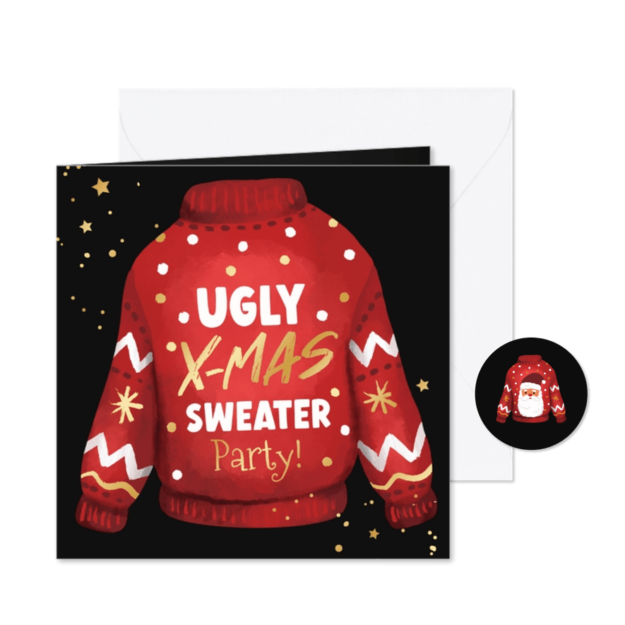 Einladung Weihnachtsparty 'Ugly Xmas Sweater' - Karteneindruck