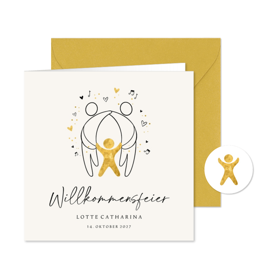 Einladung Willkommensfeier Familie - Kartenvorschau
