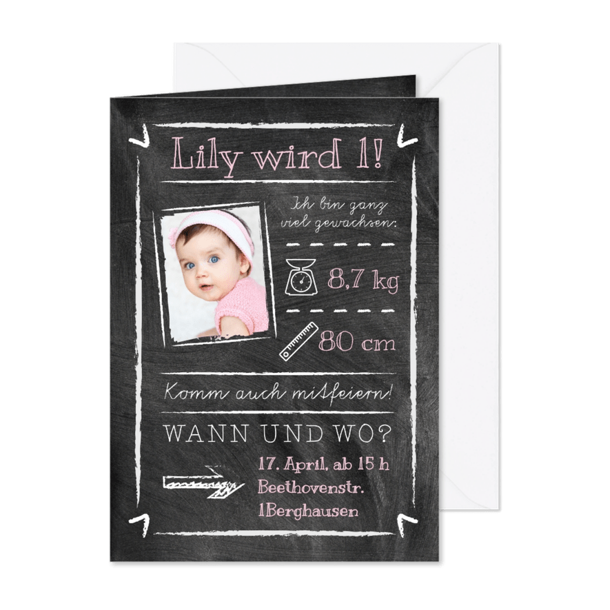 Einladung zum 1. Geburtstag Mein erstes Jahr - Karteneindruck
