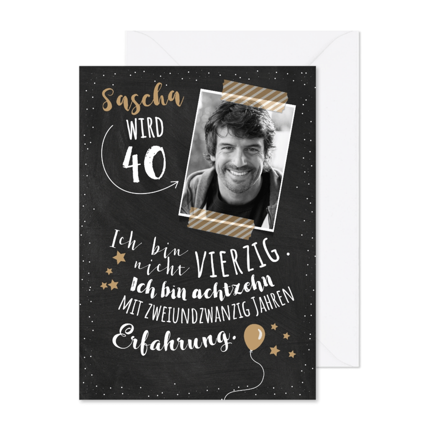 Einladung zum 40. Geburtstag Erfahrung 40 - Karteneindruck
