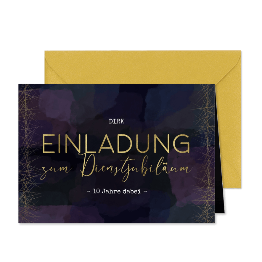 Einladung zum Dienstjubiläum mit Foto und Neon-Look - Karteneindruck
