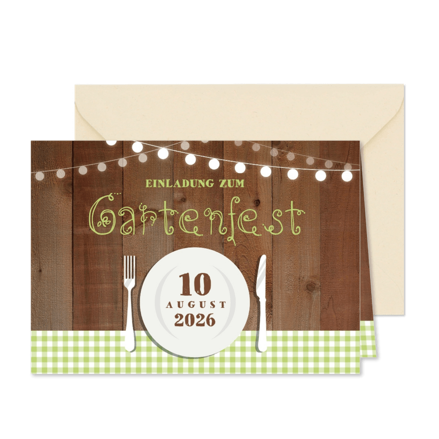 Einladung zum Gartenfest ländlich - Karteneindruck
