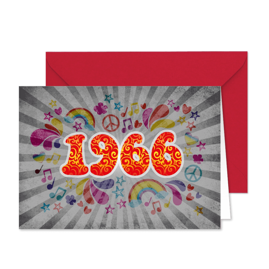 Einladung zum Geburtstag 1966 Sixties - Karteneindruck
