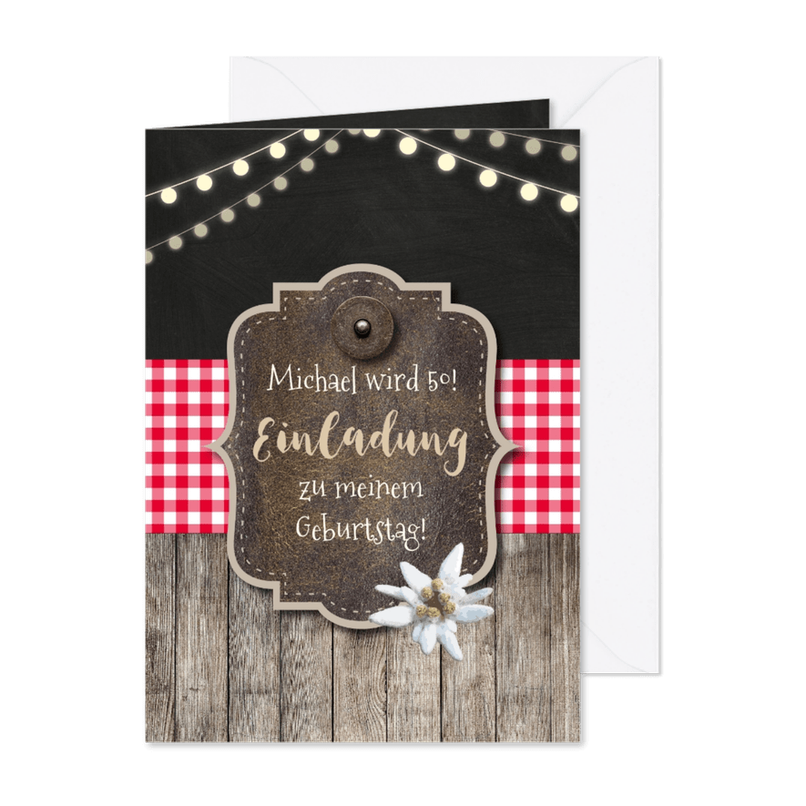 Einladung zum Geburtstag Alpenhütte - Karteneindruck
