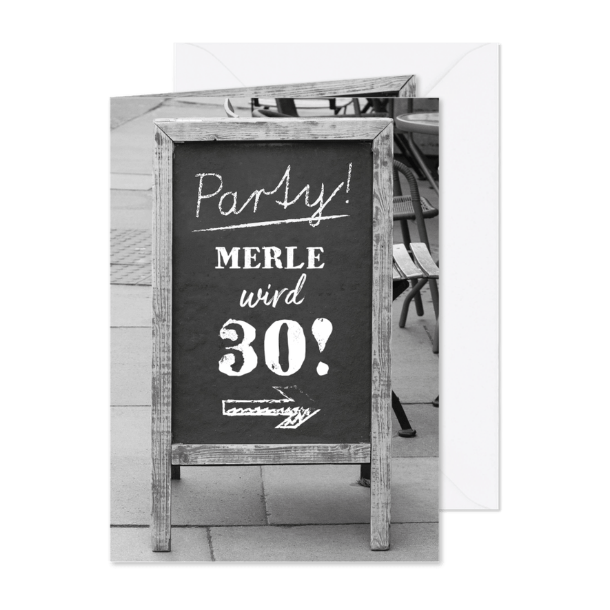 Einladung zum Geburtstag Kreidetafel - Karteneindruck
