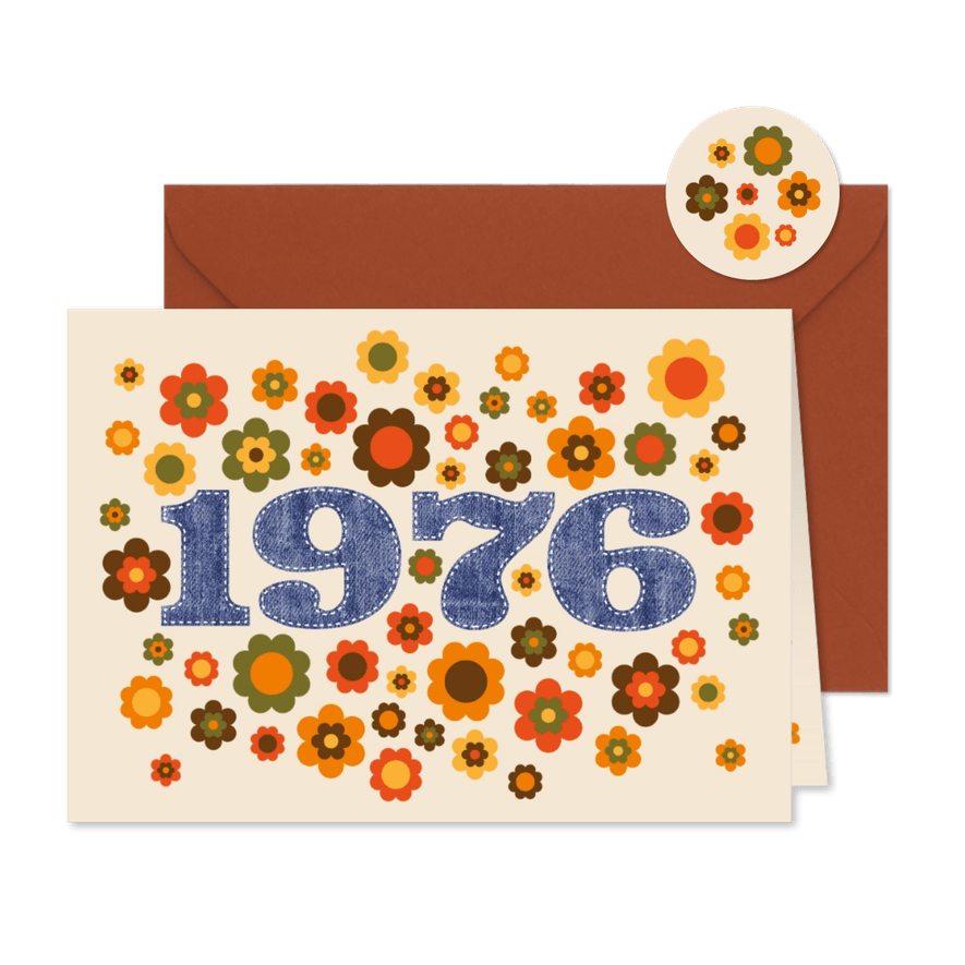 Einladung zum Geburtstag Seventies 1976 - Karteneindruck

