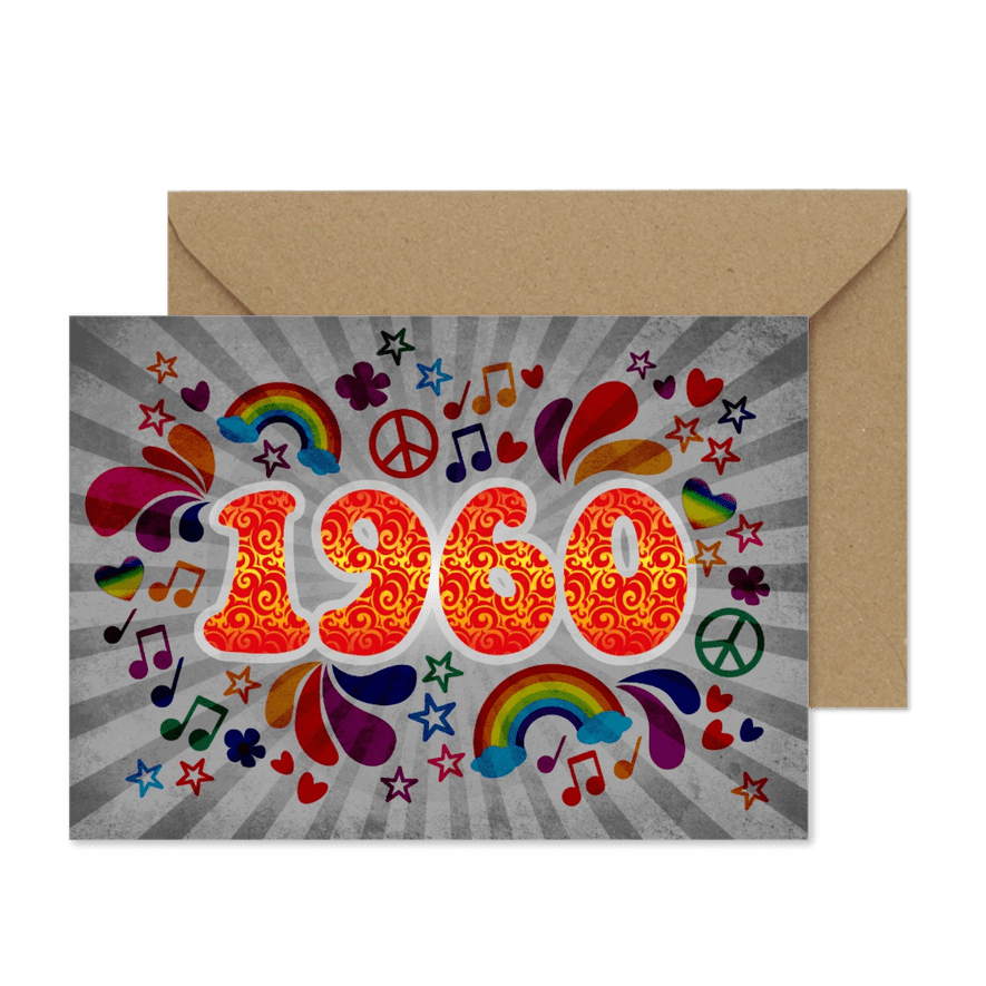 Einladung zum Geburtstag Sixties 1960 - Karteneindruck