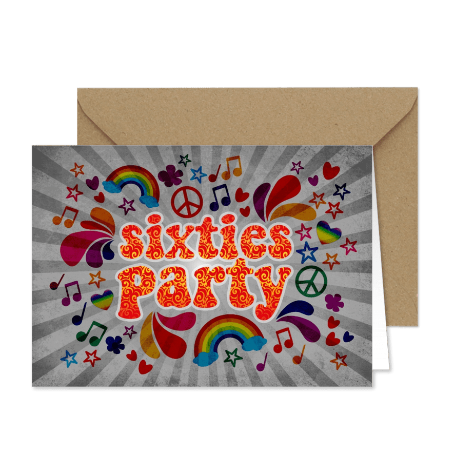 Einladung zum Geburtstag 'Sixties Party' - Karteneindruck