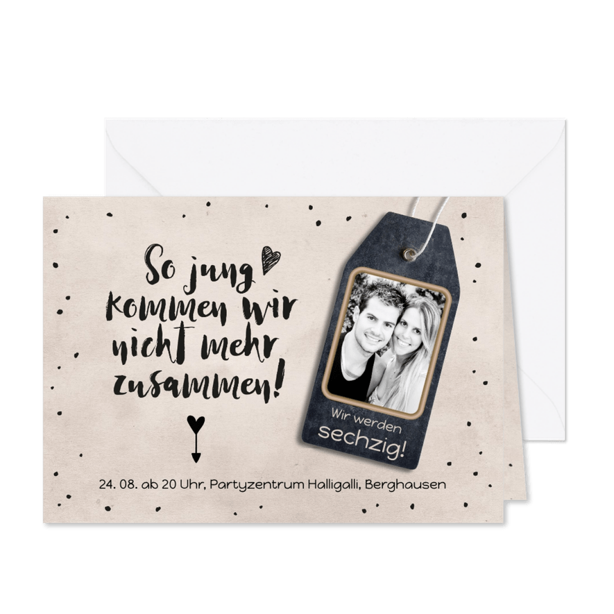 Einladung zum Geburtstag So jung zusammen - Karteneindruck