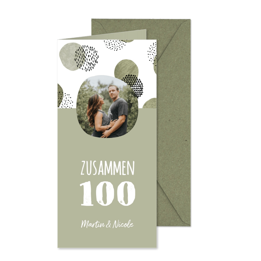 Einladung zum gemeinsamen Geburtstag in Stempellook mit Foto - Karteneindruck
