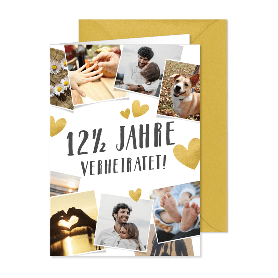 Einladung zum Hochzeitsjubiläum Fotocollage - Kartenvorschau
