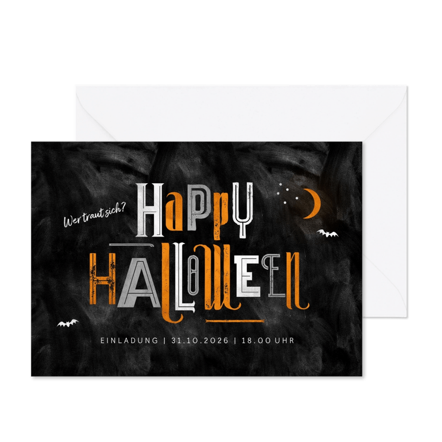 Einladung zum Kindergeburtstag Happy Halloween - Karteneindruck
