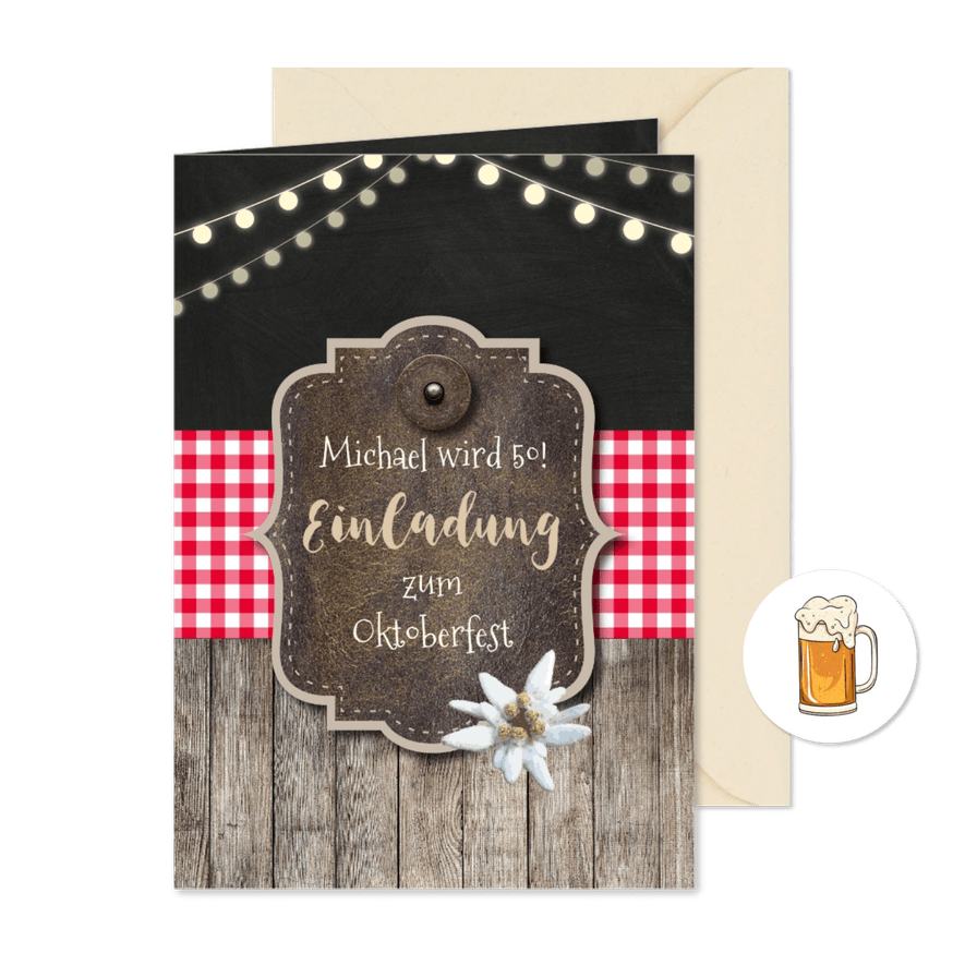 Einladung zum Oktoberfest Alpenhütte - Karteneindruck
