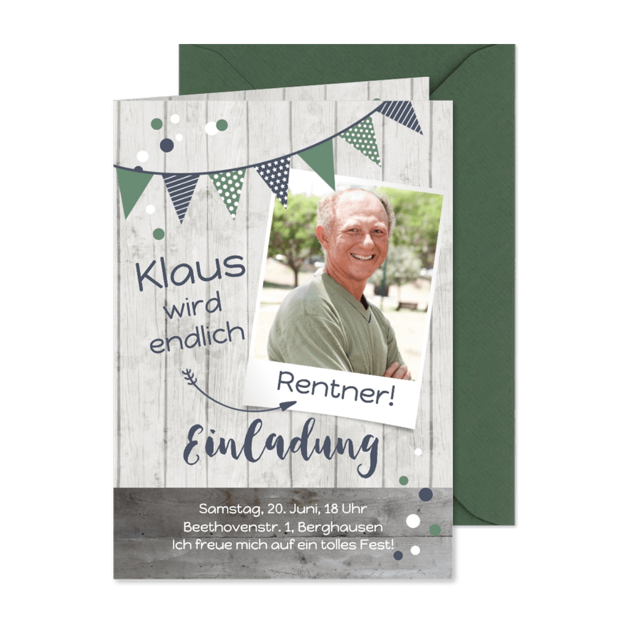 Einladung zum Rentenbeginn Endlich Rentner - Kartenvorschau
