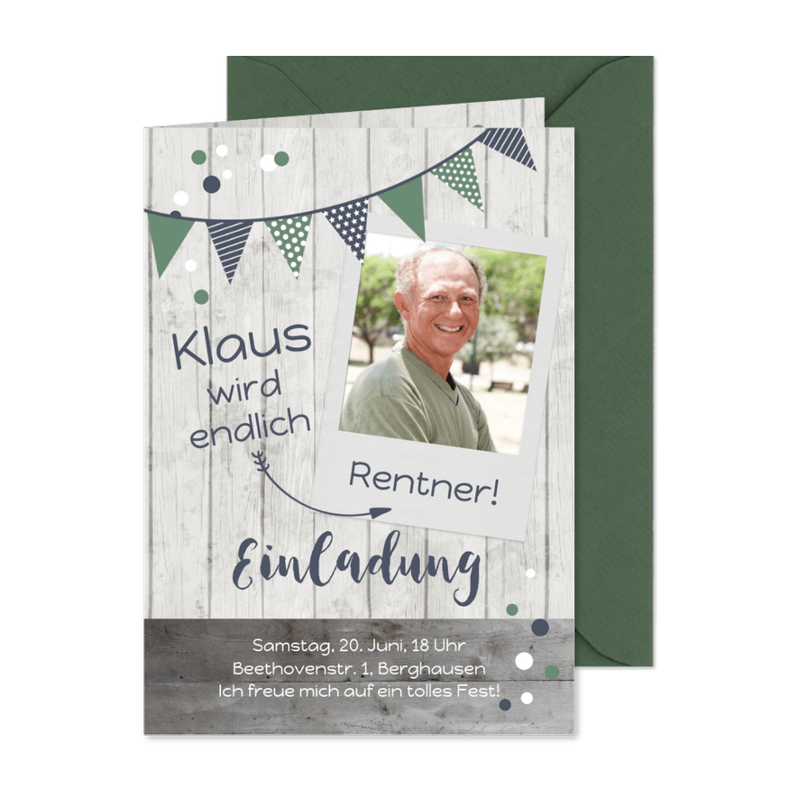 Einladung zum Rentenbeginn Endlich Rentner - Karteneindruck
