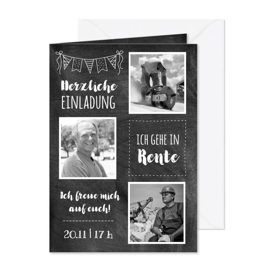 Einladung zum Rentenbeginn Viele Jahre - Karteneindruck