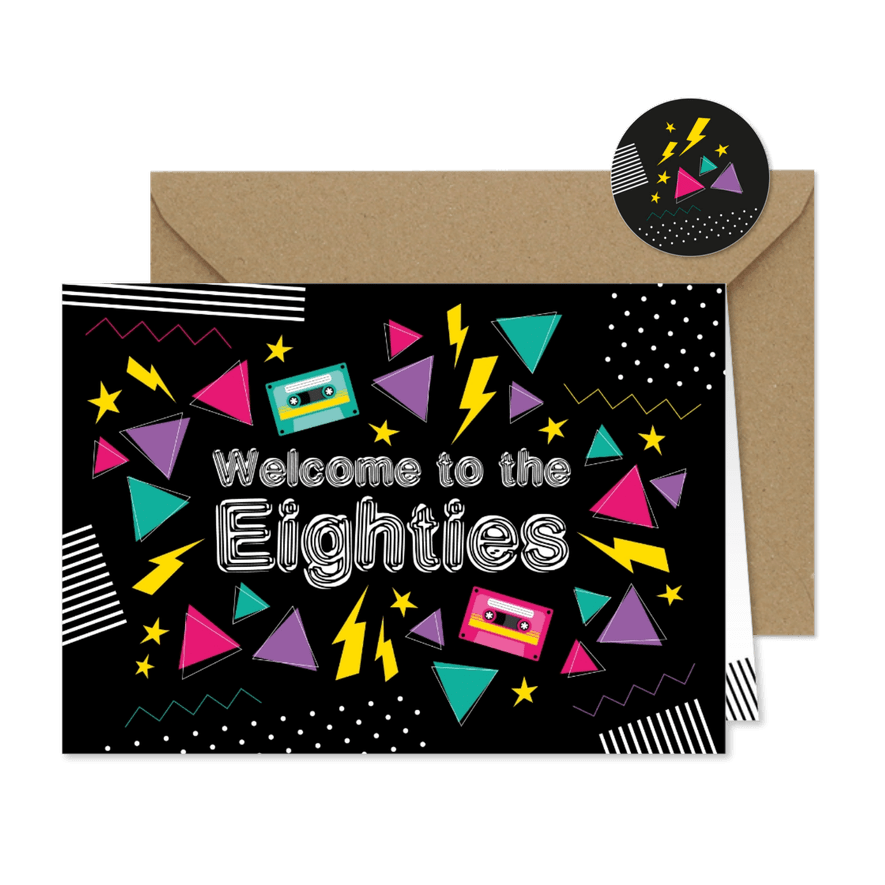 Einladung zum Retro-Geburtstag Eighties Party - Karteneindruck