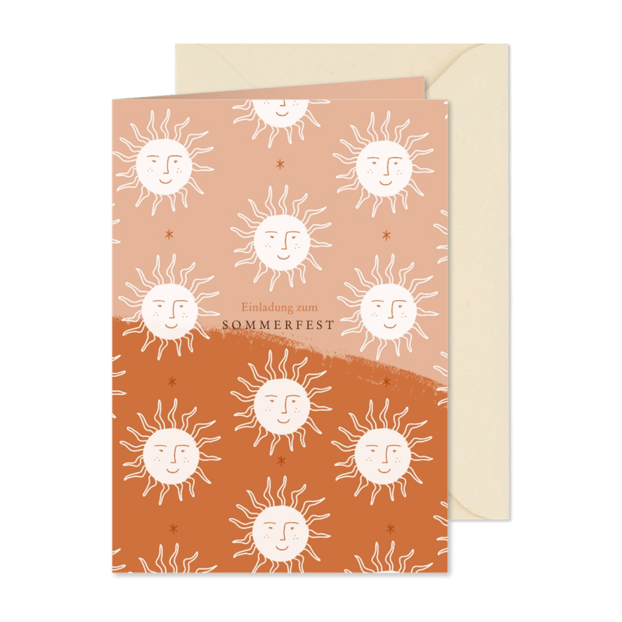 Einladung zum Sommerfest mit Sonne - Karteneindruck
