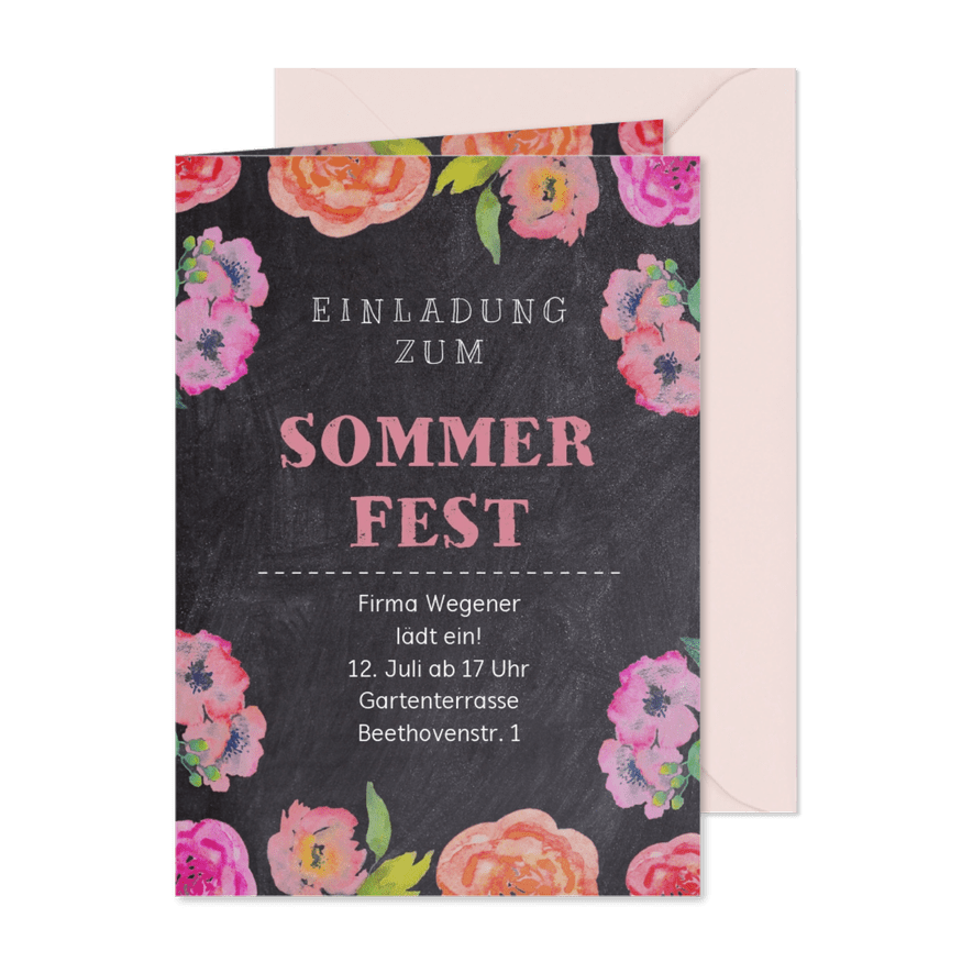 Einladung zum Sommerfest Sommergarten - Karteneindruck
