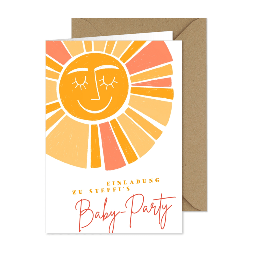 Einladung zur Babyparty "Sonnenschein" - Karteneindruck