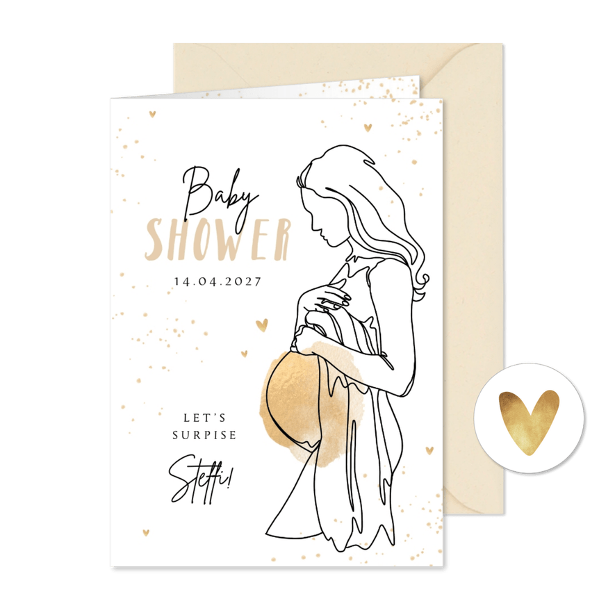 Einladung zur Babyshower Skizze - Karteneindruck