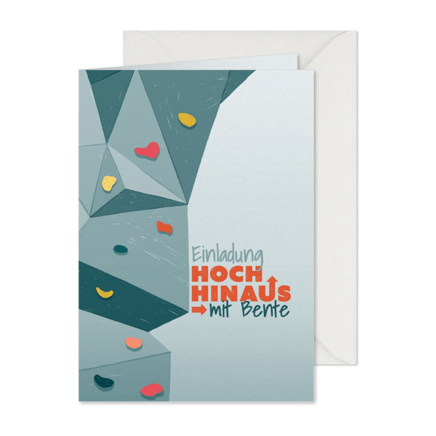 Einladung zur Boulder-Party - Karteneindruck