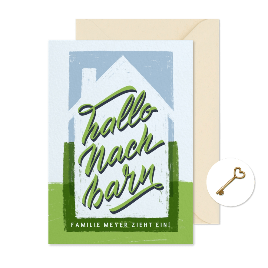 Einladung zur Einweihungsfeier "Hallo Nachbarn" - Karteneindruck
