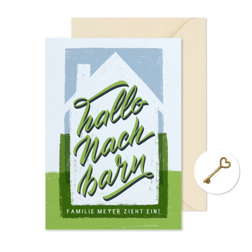 Einladung zur Einweihungsfeier "Hallo Nachbarn" - Karteneindruck