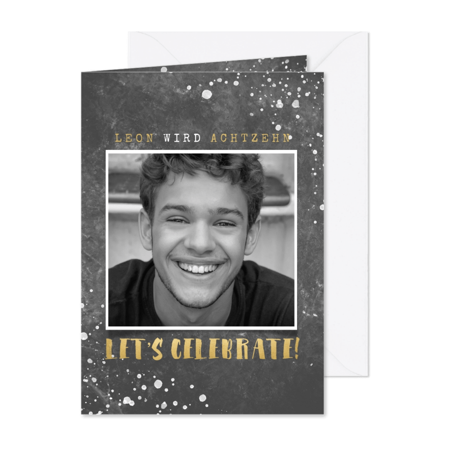 Einladung zur Geburtstagsparty Let's celebrate - Karteneindruck
