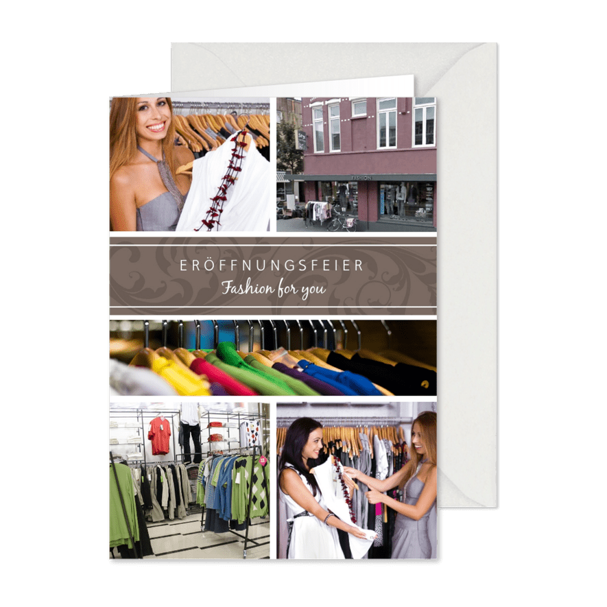 Einladung zur Geschäftseröffnung Fotocollage - Karteneindruck
