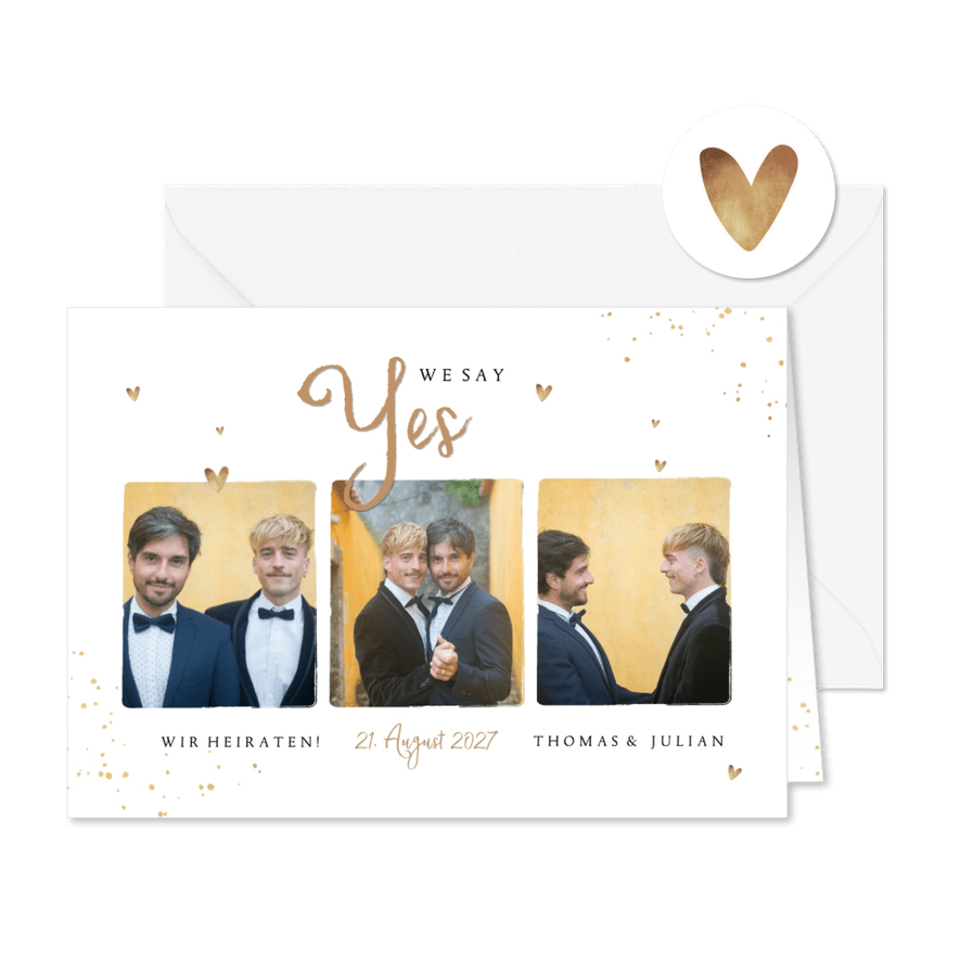 Einladung zur Hochzeit Bilderreihe - Karteneindruck